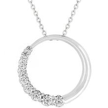 Load image into Gallery viewer, Graduated Cubic Zirconia Circle Pendant