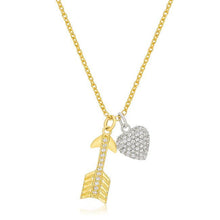 Load image into Gallery viewer, Pave Heart and Arrow Pendant