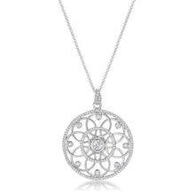 Load image into Gallery viewer, 1.4 Ct Rhodium Pendant Necklace with Interlocking Circles and CZ