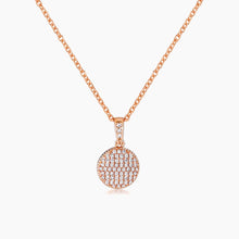 Load image into Gallery viewer, Rose Gold Plated Necklace with CZ Disk Pendant