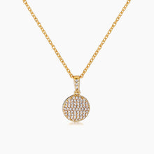Load image into Gallery viewer, Gold Plated Necklace with CZ Disk Pendant