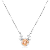 3.88Ct Rhodium Reversible Peach CZ Reindeer Pendant