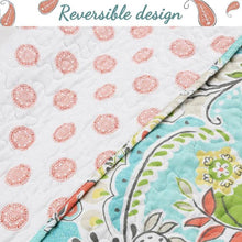 Load image into Gallery viewer, Aqua Paisley Floral 4 Piece Daybed Cover Set