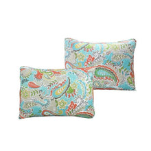 Load image into Gallery viewer, Aqua Paisley Floral 4 Piece Daybed Cover Set