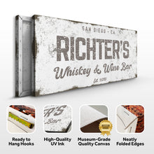 Load image into Gallery viewer, Personalized Whiskey and Wine Bar Sign: Custom Bar Signs for Home Bar – Perfect Man Cave Wall Decor &amp; Ideal Gift for Wine Lovers