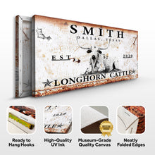 Load image into Gallery viewer, Longhorn Rustic Cattle Sign