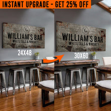 Load image into Gallery viewer, Upgrade Your 48x24 Inches 'Whitetails and Whiskey' (Style 2) Canvas To 60x30 Inches