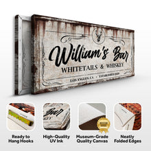 Load image into Gallery viewer, PWhitetails and Whiskey Sign: Perfect for Personalized Basement Bar Sign and Man Cave Wall Decor