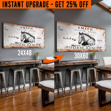 Load image into Gallery viewer, Upgrade Your 48x24 Inches 'Rustic Horse Ranch' (Style 3) Canvas To 60x30 Inches
