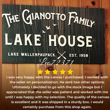 Load image into Gallery viewer, Rustic Family Lake House Sign