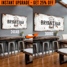 Load image into Gallery viewer, Upgrade Your 48x24 Inches 'Beer Barrel Bar' (Style 1) Canvas To 60x30 Inches
