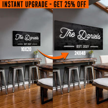 Load image into Gallery viewer, Upgrade Your 20x10 Inches 'Family Name' (Style 3) Canvas To 48x24 Inches