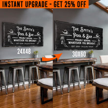 Load image into Gallery viewer, Upgrade Your 48x24 Inches 'Pool &amp; Bar' (Style 2) Canvas To 60x30 Inches