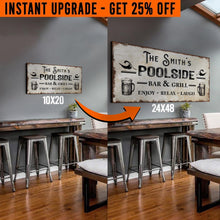 Load image into Gallery viewer, Upgrade Your 20x10 Inches 'Personalized Poolside Bar And Grill' (Style 1) Canvas To 48x24 Inches