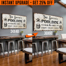 Load image into Gallery viewer, Upgrade Your 48x24 Inches 'Personalized Poolside Bar And Grill' (Style 1) Canvas To 60x30 Inches