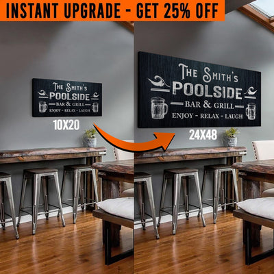 Upgrade Your 20x10 Inches 'Personalized Poolside Bar And Grill' (Style 2) Canvas To 48x24 Inches