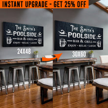 Load image into Gallery viewer, Upgrade Your 48x24 Inches 'Personalized Poolside Bar And Grill' (Style 2) Canvas To 60x30 Inches