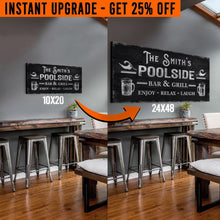 Load image into Gallery viewer, Upgrade Your 20x10 Inches 'Personalized Poolside Bar And Grill' (Style 3) Canvas To 48x24 Inches