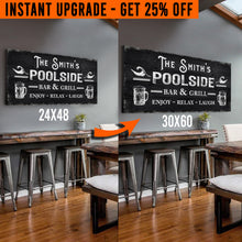 Load image into Gallery viewer, Upgrade Your 48x24 Inches 'Personalized Poolside Bar And Grill' (Style 3) Canvas To 60x30 Inches