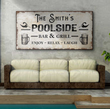 Load image into Gallery viewer, Personalized Poolside Bar And Grill Sign