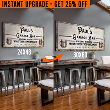 Load image into Gallery viewer, Upgrade Your 48x24 Inches 'Garage Bar' (Style 1) Canvas To 60x30 Inches