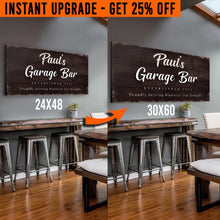 Load image into Gallery viewer, Upgrade Your 48x24 Inches 'Garage Bar' (Style 2) Canvas To 60x30 Inches