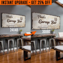 Load image into Gallery viewer, Upgrade Your 48x24 Inches 'Garage Bar' (Style 3) Canvas To 60x30 Inches