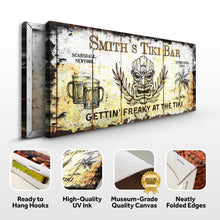 Load image into Gallery viewer, Personalized Tiki Bar Sign: Custom Bar Signs for Home Bar – Ideal For Your Basement Bar Or Man Cave Decor