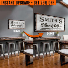 Load image into Gallery viewer, Upgrade Your 20x10 Inches 'Billiards And Bar' (Style 2) Canvas To 48x24 Inches