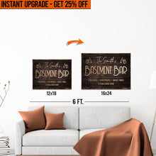 Load image into Gallery viewer, Upgrade Your 18x12 Inches 'Family Basement Bar' Canvas To 24x16 Inches