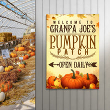 Load image into Gallery viewer, Pumpkin Patch Open Daily Sign