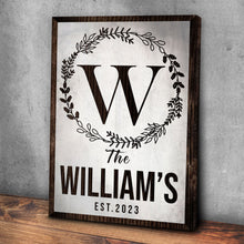 Load image into Gallery viewer, Established Last Name Sign IV