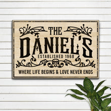 Load image into Gallery viewer, Established Last Name Sign V