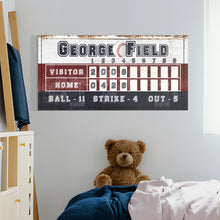 Load image into Gallery viewer, Personalized Baseball Scoreboard Sign