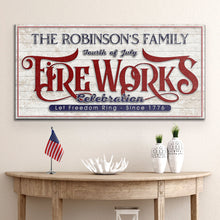 Load image into Gallery viewer, 4th of July Fireworks Celebration Personalized Sign