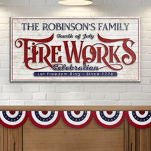 Load image into Gallery viewer, 4th of July Fireworks Celebration Personalized Sign