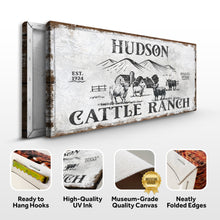 Load image into Gallery viewer, Personalized Highland Cattle Ranch Sign