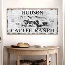 Load image into Gallery viewer, Personalized Highland Cattle Ranch Sign