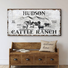 Load image into Gallery viewer, Personalized Highland Cattle Ranch Sign