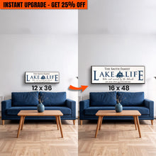 Load image into Gallery viewer, Upgrade Your 36x12 Inches Canvas 'Lake Life' To 48x16 Inches Canvas