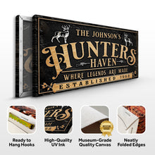 Load image into Gallery viewer, Personalized Hunters Haven Family Sign II