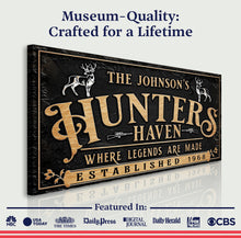 Load image into Gallery viewer, Personalized Hunters Haven Family Sign II