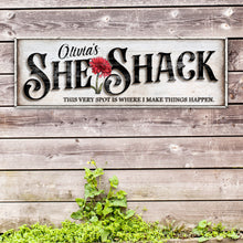 Load image into Gallery viewer, Personalized She Shed Sign XVI