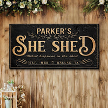 Load image into Gallery viewer, Personalized She Shed Sign XX