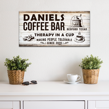 Load image into Gallery viewer, Therapy In A Cup Coffee Bar Sign