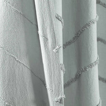 Load image into Gallery viewer, 72-inch Pastel Blue Chenille Cotton Shower Curtain with Chevron Pattern