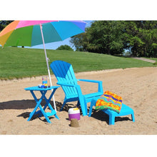 Load image into Gallery viewer, Pool Blue Folding Side Table in Durable Patio Furniture Plastic Resin