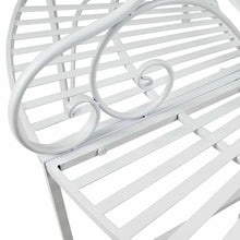 Load image into Gallery viewer, Half-Circle White Metal Outdoor Patio Garden Tree Bench