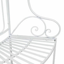 Load image into Gallery viewer, Half-Circle White Metal Outdoor Patio Garden Tree Bench