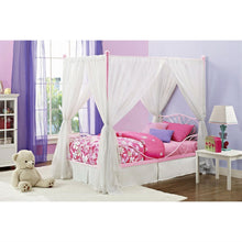 Load image into Gallery viewer, Twin size Sturdy Metal Canopy Bed in Pink